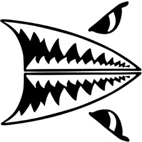 Resim Köpekbalığı Diş (Oto-Motor-Laptop-Duvar-Dekor) 30 x 27 cm 