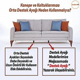 Resim Badem10 Seher 1 Çift Avangart Mobilya Kanepe Sehpa Çekyat Koltuk Ayağı 18 cm Kahverengi Baza Ayak 