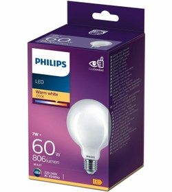 Resim Philips Fılament 60w Globe Ampul G93 Sarı Işık 2700k 