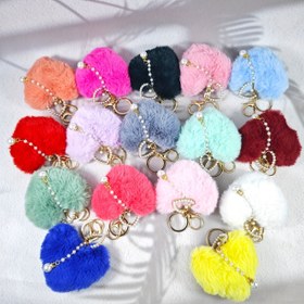 Resim 1 adet Fluffy Pompom Pendants ile Romantik Kalp Şekilli Anahtarlık - Pastel Renkler (Pembe, Mavi, Yeşil, Sarı, Beyaz) - Dayanıklı Çinko Alaşımlı Bölünmüş Halka - Kadınlar ve Öğrenciler için Mükemmel Sevgililer Günü, Anneler Günü ve Noel Hediyesi, Sevimli Anahtarlık Aksesuarları, Öğrenci Çantası Aksesuarı, Eğlenceli Tasarım, Kaliteli El Sanatları 
