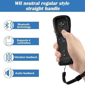 Resim Nizirioo Wii uzaktan kumanda: Kablosuz uzaktan kumanda, siyah, oyun pedi, Wii/WiiU konsolu için silikon kılıf ile uyumlu 