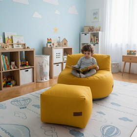 Resim Mila Kids Puff Koltuk & Oyun Koltuğu & Çocuk Koltuğu - Sarı 