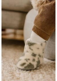 Resim Çocuk Ve Bebek Panduf, Kışlık Peluş Bot, Yumuşak, Sıcak Tutan, Kaymaz Tabanlı Ev İçi Patik, Ev Botu Haki 