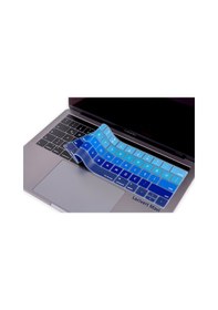 Resim Apple Uyumlu MacBook Pro Klavye Koruyucu Touchbarlı Us To Tr Ombre A1706 A1989 A2159 A1707 A1990 Lacivert Mavi 