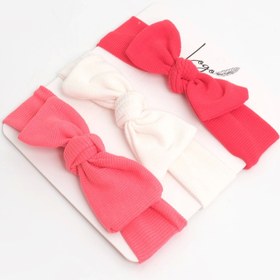 Resim LOGO AKSESUAR 0-3 Yaş Kız Bebek Bandana 3'lü Set (KIRMIZI-BEYAZ-MERCAN) 