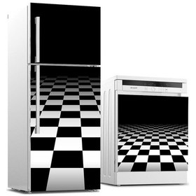 Resim Buzdolabı Ve Bulaşık Makinası Beyaz Eşya Sticker Kaplama Siyah Be (502389066) 