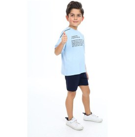 Resim Toontoy Kids Toontoy Erkek Çocuk Baskılı Şortlu Takım Mavi 