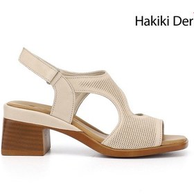 Resim Gönderi(R) Gönderi R Kadın Bej Antik Cırt Bantlı Kalın Topuklu Hakiki Deri Sandalet Dyza70945409 Bej 
