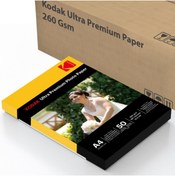 Resim Kodak Ultra Premium Glossy,parlak A4 260gr 1 Koli 20 Paket 