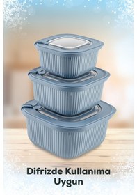 Resim Vienev Mikrodalga Ve Difrize Uygun Vip Kapaklı Özel Saklama Kabı Seti Renkli 12'Li 4x 600-1100-1800 ML 