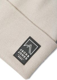 Resim Jack & Jones Erkek Jacalpes Logo Detaylı Örme Bere 12286472 Gri 