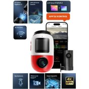 Resim 70MAI Dash Cam Omni X800-2 Ultra Hd 4K Çözünürlük Araç Kamerası , 360° Dönebilen 4K Araç Kamerası,çift 4K Ön ve Arka Kamera RC14 ve 128 GB Sd Kart,süper Algılama Adas,aı Hareket Algılama 2.0 Kırmızı 