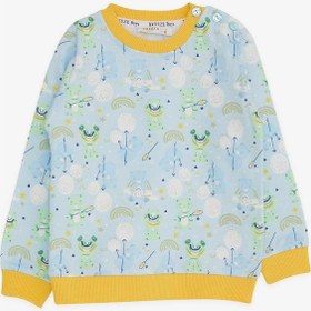 Resim Breeze Erkek Çocuk Sweatshirt Neşeli Ayıcık Desenli 1.5-5 Yaş, Açık Mavi-açık Mavi Açık Mavi 