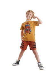 Resim Denokids Super Tiger Erkek Çocuk T-shirt Şort Takım Çok Renkli 