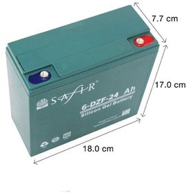 Resim Safir 6-dzf-24 ,12v/24ah Jel Akü 