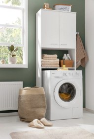 Resim Kumru Banyo Dolabı-çok Amaçlı-çamaşır Makinesi Dolabı Beyaz Beyaz 