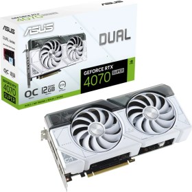 Resim Asus DUAL-RTX4070S-O12G-WHITE NVIDIA GEFORCE 12GB GDDR6X 192bit 2550MHz HDMI 3xDP DLSS3 EKRAN KARTI 
