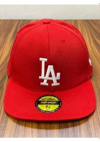 Resim Hamze La Los Angeles Lakers Nakışlı Hip Hop Snapback Rapper Şapka Cap Kırmızı 