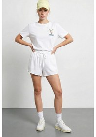 Resim Shade Kadın Pamuk El İşi Flamingo Nakış Detaylı Tasarım T-shirt 1004 60282049 - Beyaz L 
