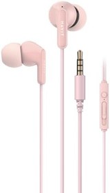 Resim Havit E335P Kulak İçi Kablolu Mikrofonlu Kulaklık 3.5mm Jack 1.2m Kablo (Pembe) 
