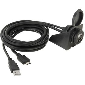 Resim Usb 2.0 Ve Mini Hdmı Type-c Erkek - Usb 2.0 Ve Hdmı Type-a Dişi Adaptör Kablosu, Araba Gömme Montajlı, Uzunluk: 2m 
