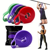 Resim 1 adet Yoga Direnç Bandı - Taşınabilir Fitness Germe Bandı, Tüm Vücut Egzersizleri, Kas Geliştirme, Esneme ve Kuvvet Antrenmanları için Uygun 