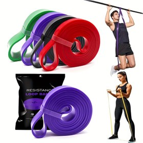 Resim 1 adet Yoga Direnç Bandı - Taşınabilir Fitness Germe Bandı, Tüm Vücut Egzersizleri, Kas Geliştirme, Esneme ve Kuvvet Antrenmanları için Uygun 