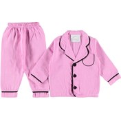 Resim Jolbaby Müslin Kız Bebek Gecelik Alt Üst Pijama Takımı Pembe 