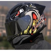 Resim Siyah + Şeffaf Cam + Spoiler Ls2 Rrapid 2 Race Spox Kapalı Kask Gri - Kırmızı 