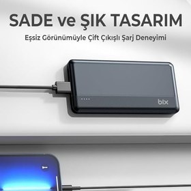 Resim Bix 10000mah Çift Usb Çıkışlı Ve Led Bildirimli Portatif Powerbank Beyaz 