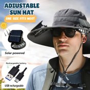Resim Ayarlama Yapılabilir Güneşli Şapka - USB Şarj Edilebilir, Çoğu Kişi İçin Uyumlu, Siyah Beyaz Askılı, Açık Hava Aktiviteleri, Yürüyüş ve Plaj için İdeal, Güneşli Şapka 