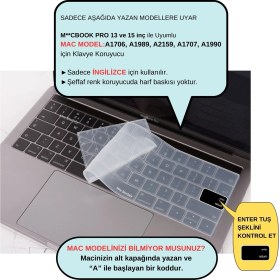 Resim McStorey Macbook Pro Klavye Koruyucu US(ABD) İngilizce Baskı A1706 1989 2159 A1707 1990 Uyumlu 