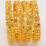 Resim 1P/4P Kadınlar için Şık Altın Kalp Bileklik - Lüks Orta Doğu & Afrika Esintili Takılar, Düğünler, Partiler ve Özel Günler için Mükemmel, Parti Aksesuarları | Şık Kalp Motifi | Altın Kaplama, Kalp Takı 