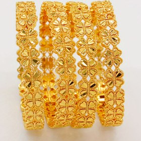 Resim 1P/4P Kadınlar için Şık Altın Kalp Bileklik - Lüks Orta Doğu & Afrika Esintili Takılar, Düğünler, Partiler ve Özel Günler için Mükemmel, Parti Aksesuarları | Şık Kalp Motifi | Altın Kaplama, Kalp Takı 