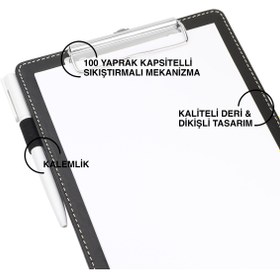 Resim 2K Sekreterlik,A5 Küçük Boy,Kapaksız,A5 Clipboard Vegan Suni Deri,17,5x24,5 cm.,Siyah 