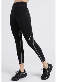 Resim Nike Swoosh Women's Graphic High-rise 7/8 Leggings Pamuklu Yüksek Belli Tayt Siyah 
