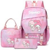 Resim Maxaccess Sanrio Multicolor Dark Pink Fireworks Kişiselleştirilmiş Sırt Çantası 3lü Set Tablet Bölmeli Okul Çantası Multicolor 