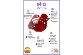 Resim Ella Bonna Polar Bebek Pandufu, Kaydırmaz Taban, Organik Pamuk Astarlı, İlk Adım Ev Patiği, Bordo 