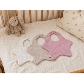 Resim lalin Bebek Önlüğü 8 Katlı Yıldız Desen 3'lü Set 