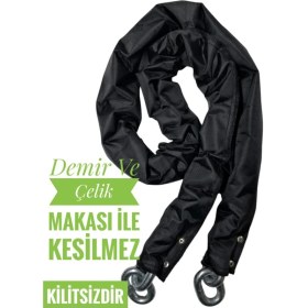 Resim 10 mm 1 Metre 80 cm Kesilmez Motorsiklet Zincir Kilit Motor Kilidi Motorsiklet Kilidi 