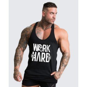 Resim Ghedto Work Hard Gorilla Gym Fitness Tank Top Sporcu Atleti Siyah 