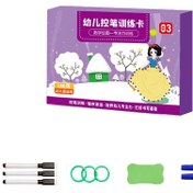 Resim Aubyhe Çocuklar İçin Kalem Kontrol Egzersiz Defteri: Silinebilir 136 Sayfa, Rakam-resim Çizimi, 8 Kalemli Erken Öğretim Oyuncak 