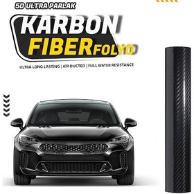 Resim Karbon Fiber Folyo 5d Ultra Parlak Hava Kanallı 100cm X 152cm 