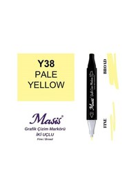 Resim Çift Uçlu Marker Grafik Çizim Kalemi 38 Açık Sarı 
