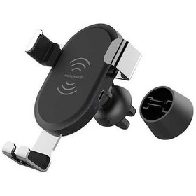 Resim Createtech -siyah Şarj Samsung Qb001 Otomatik Montajı Kablosuz Iphone İndüksiyon İçin İçin Cihazı Araç Fr 