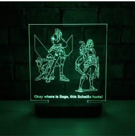 Resim PETRADESIGN Killjoy Ve Sage Fps Oyuncu Masa Lambası 