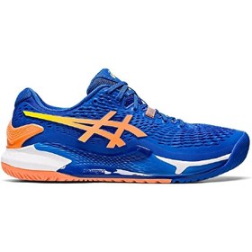 Resim Asics Gel Resolution 9 Mavi Turuncu Erkek Tenis Ayakkabısı Asics