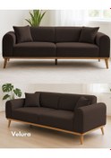 Resim Valo Üçlü Kanepe & 3' Lü Koltuk - Koyu Kahve Koyu Kahve 