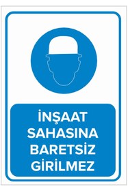 Resim MIGNATIS Forkliftte Çalışırken Koruyucu Baretini Tak Levhası - Sac Malzeme 50x70cm 