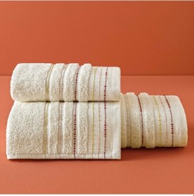 Resim Taç Butik Brüj Pamuk Banyo Havlusu Ekru 70x140 000000001500223903 Ekru 